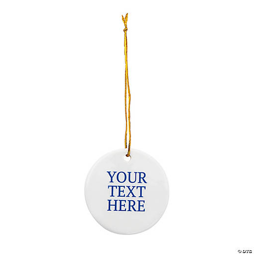 Personalized Open Text Round Ceramic Christmas Ornament