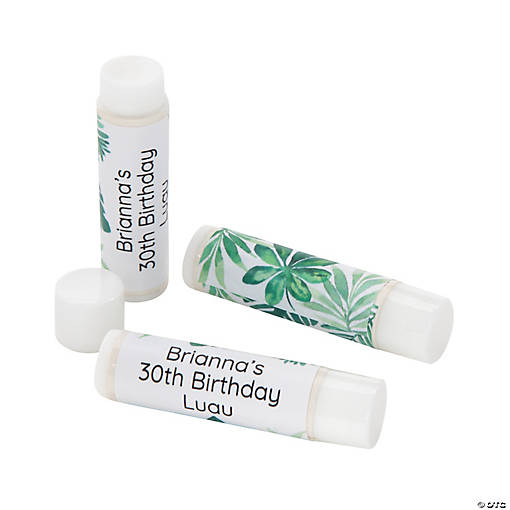 Personalized Palm Leaf Lip Balm Covers - 12 Pc.