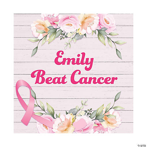 Personalized Pink Ribbon Backdrop