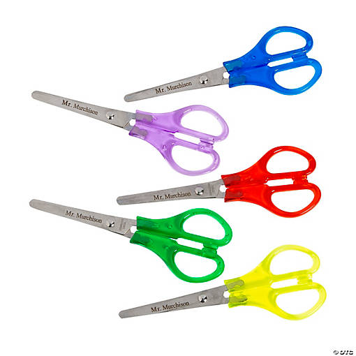 Personalized Plastic &amp; Metal School Scissors - 12 Pc.
