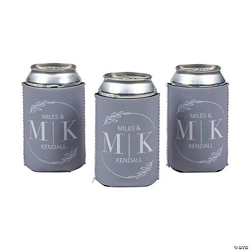 Personalized Premium Modern Initials Can Coolers - 12 Pc.
