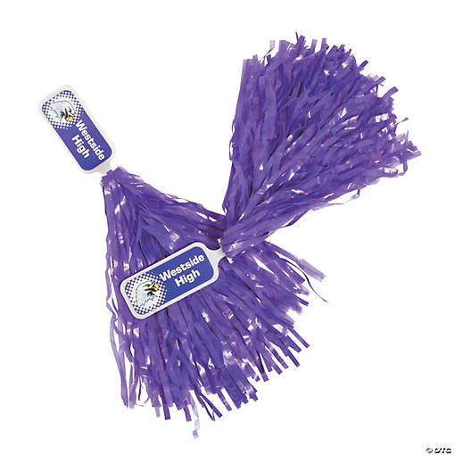 Oriental Trading : Customer Reviews : Personalized Purple Cheer Pom-Poms -  24 Pc.