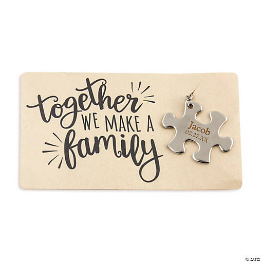 Personalized Puzzle Piece Key Chain with Card