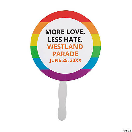 Personalized Rainbow Hand Fans &amp;#8211; 12 Pc. 