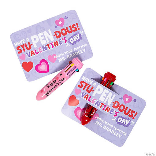 Personalized Shuttle Pen Valentine Exchanges with Card for 12