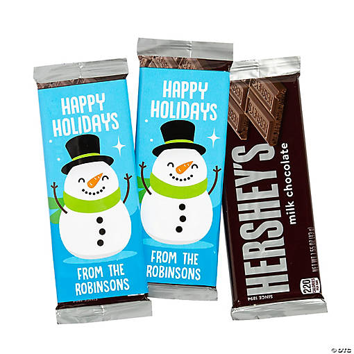 Personalized Snowman Candy Bar Labels - 12 Pc.