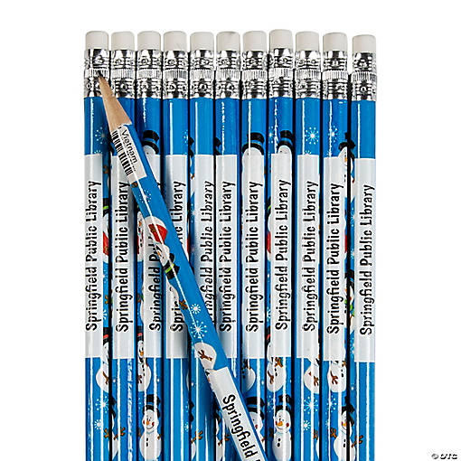Personalized Snowmen Pencils - 24 Pc.