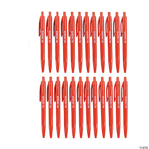 Personalized Solid Color Retractable Pens - 24 Pc.