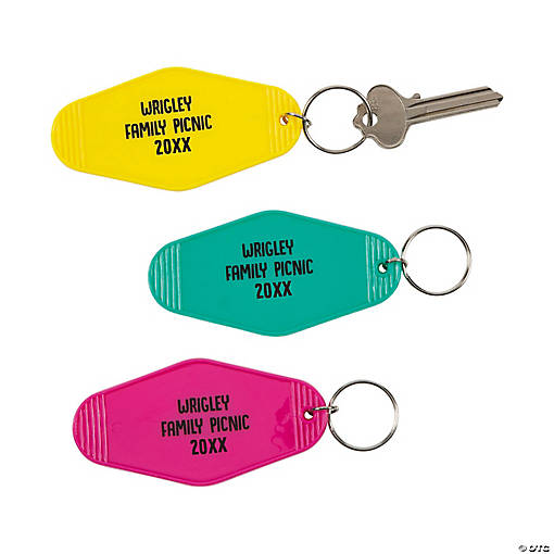 Personalized Vintage Hotel Keychains - 48 Pc.