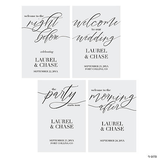 Personalized Wedding Sign Assortment - 4 Pc.