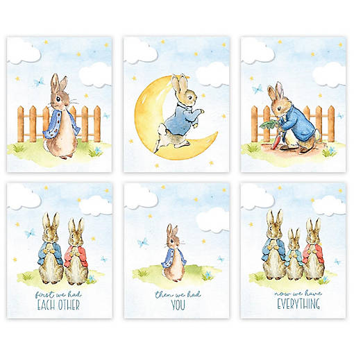 Peter Rabbit Watercolor Blue First We