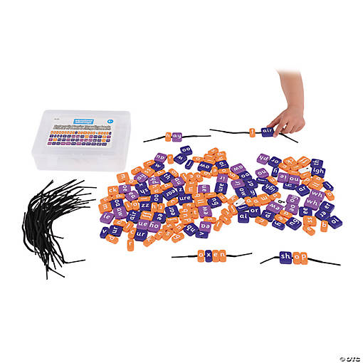 Phonics Threading Beads - Bulk Set of Beads &amp; Strings