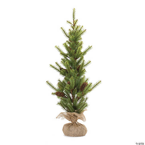 Pine Tree With Burlap Base 3'H Pvc