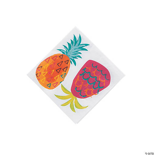 Pineapple Beverage Napkins - 16 Pc.