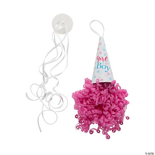 Pink Gender Reveal Pull String Streamers - 6 Pc.