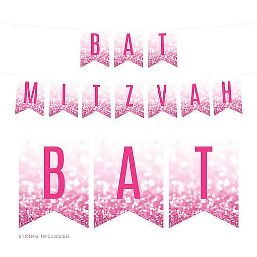 Pink Glitter Easter Pennant - 4 x 5.5 Inch