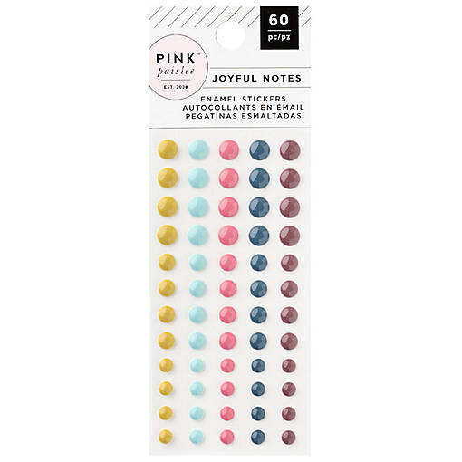 Pink Paislee Joyful Notes Enamel Dots-60 Pieces