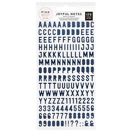 Pink Paislee Joyful Notes Puffy Stickers 179/Pkg-Alpha