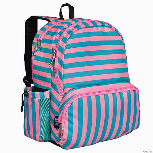 Pink Stripes 17 Inch Backpack