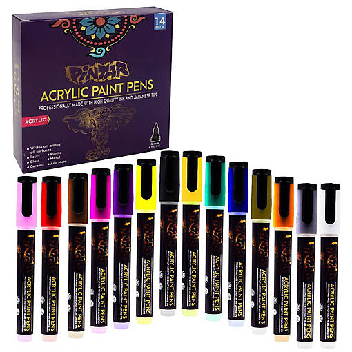 Pintar Acrylic Paint Markers - 14 Pack With 5 mm Tips / Default Title