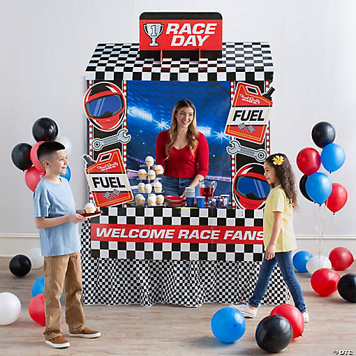 Pit Stop Tabletop Hut with Frame &amp; Backdrop Decorating Kit - 8 Pc.