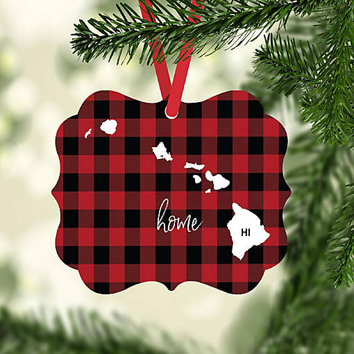 Plaid Fancy Frame Ornament Hawaii