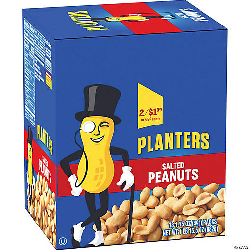Planters Salted Peanuts, 1.75 oz, 18 Count