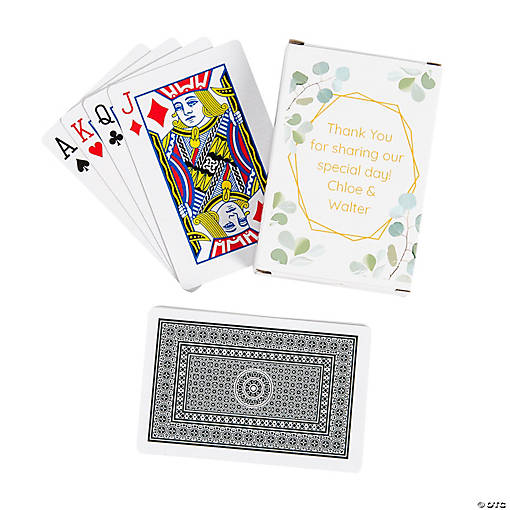 Playing Cards with Eucalyptus Personalized Box - 12 Pc.