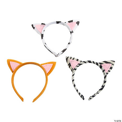 Plush Kitty Ear Headbands - 12 Pc.