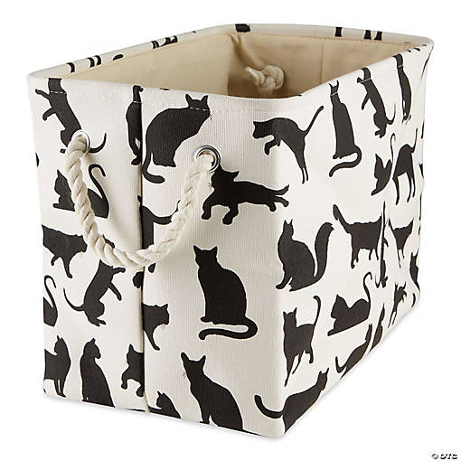 Polyester Pet Bin Cats Meow Rectangle Large