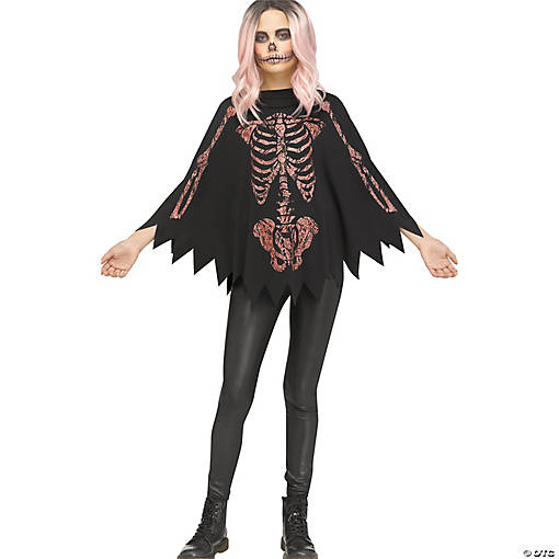 Poncho Shimmer Skeleton Child