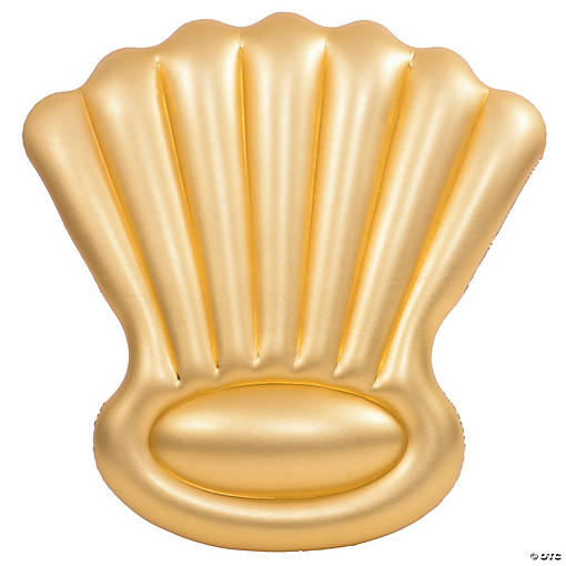 Pool Central Inflatable Gold Shell Shaped Swimming Pool Float  63-Inch