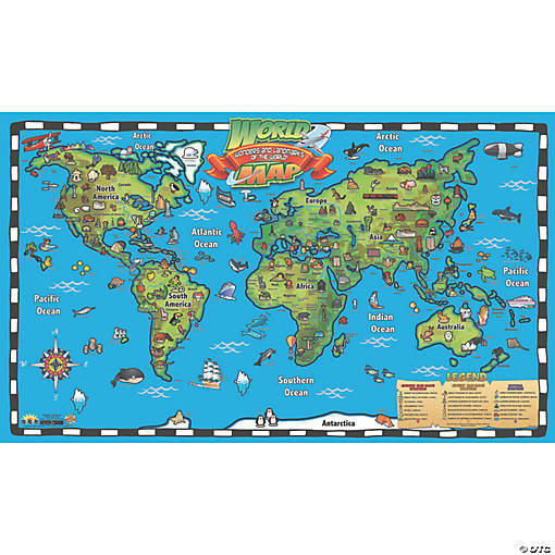 Popar Kids World Map Interactive Wall Chart