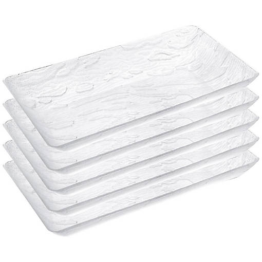 Posh Setting 9 x 17 Inch Rectangle Clear  Serving Tray - 5 pack