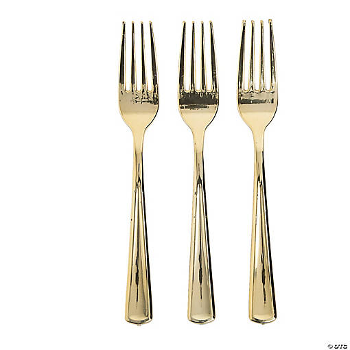Premium Metallic Plastic Forks - 24 Ct.