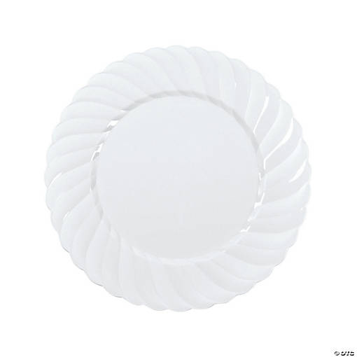 Premium White Elegance Plastic Dinner Plates - 25 Ct.