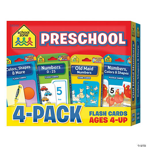 Preschool Flash Card, 4-Pack
