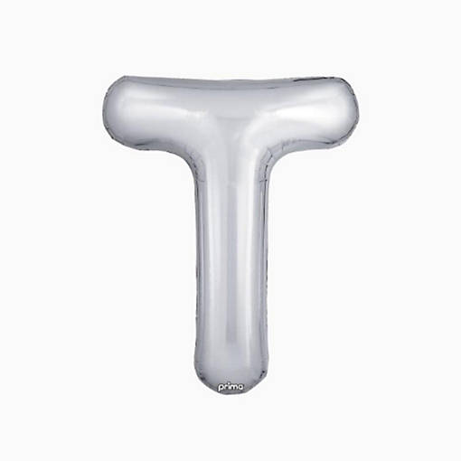 Prima - 16" - Silver - Foil Balloon Letters T