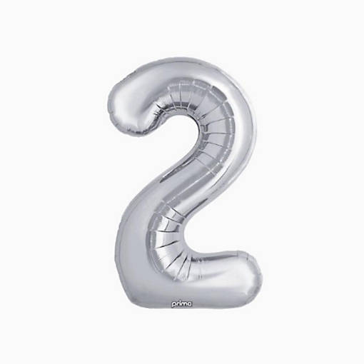 Prima - 16" - Silver - Foil Balloon Number