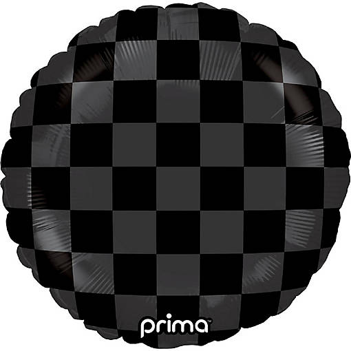 Prima - 18" - Black - Elegant Checker Print Balloon