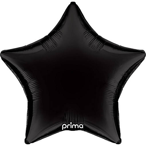 Prima - 18" - Black - Star Shaped Balloon