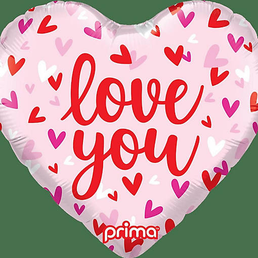 Prima - 18" - Multicolor - Heart Shaped Confetti Balloons