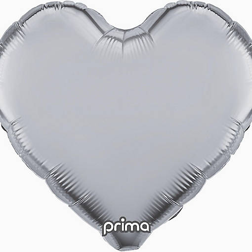 Prima - 18" - Silver - Heart Foil Balloon
