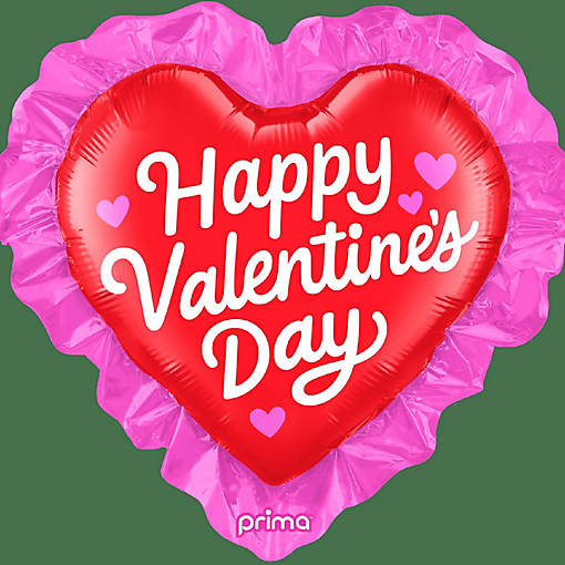 Prima - 25" - Multicolor - Ruffle Heart Balloon