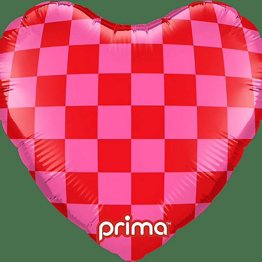 Prima - 9" - Multicolor - Heart Checker Foil Balloons