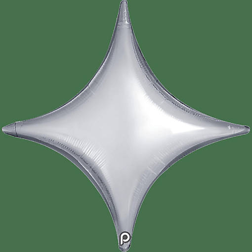 Prima - Silver - Metallic Star Balloons