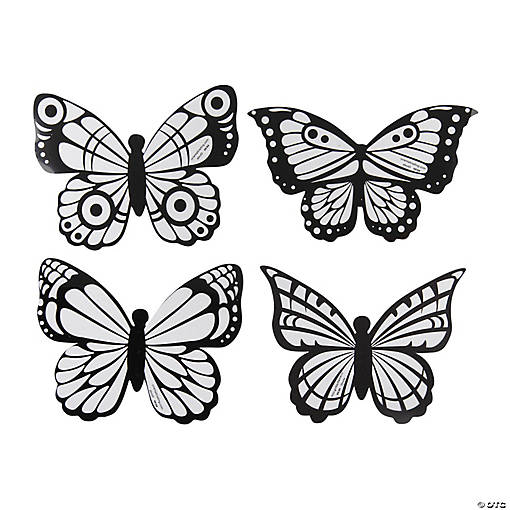 Printed Acetate Butterflies Coloring Sheets - 24 Pc.
