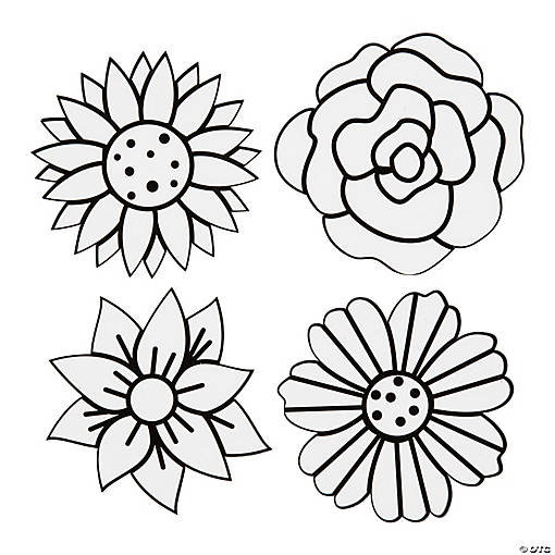 Printed Acetate Flower Coloring Sheets - 24 Pc.