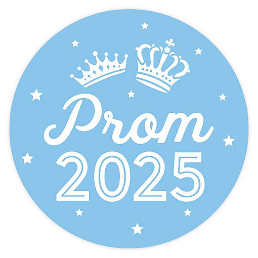 Prom Night Round Sticker Light Blue 40PC