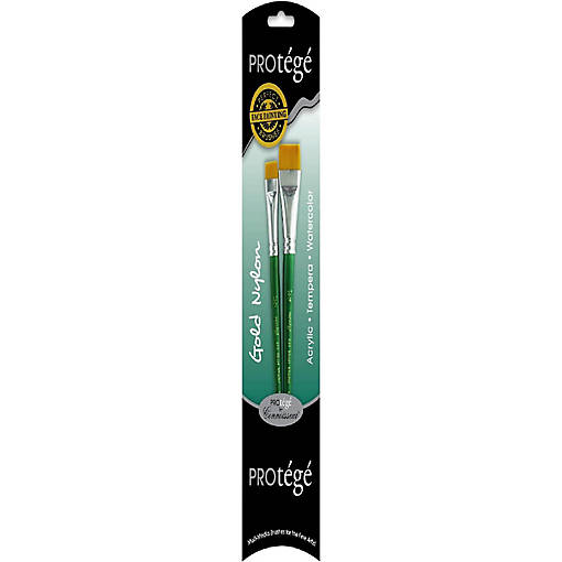 Protege Brush Set Gold Nylon Short Hand 2pc